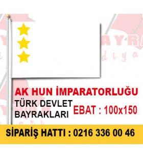 Ak Hun İmparatorluğu Bayrağı 100x150