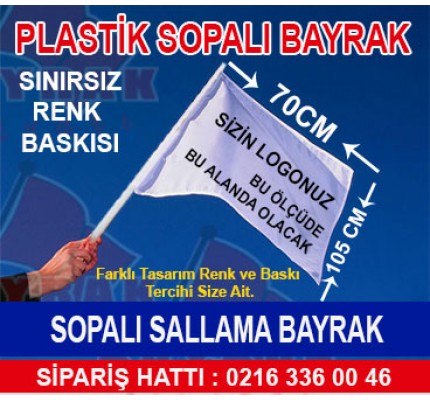 Özel Baskılı Sopalı Bayrak-70x105